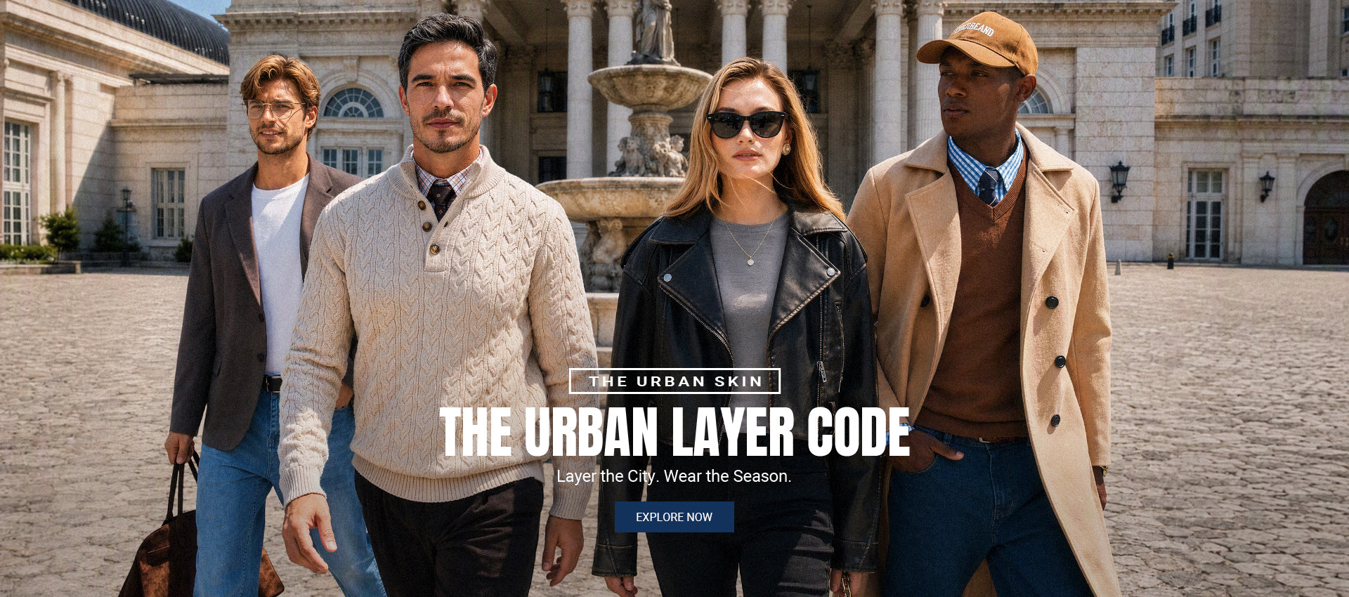 The urban layer code. Layer the city. Wear the season. Explore now.