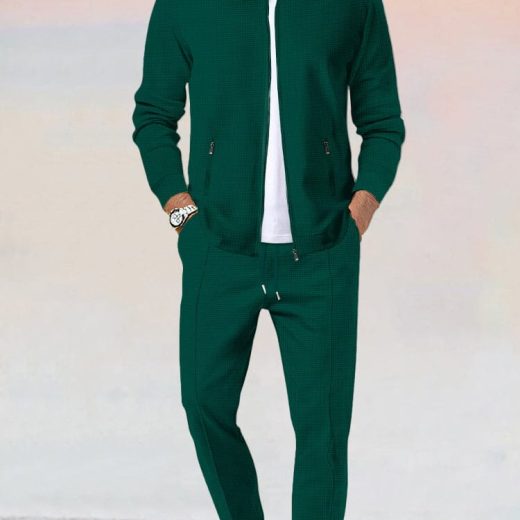 Athleisure Soft Waffle Jacket Set