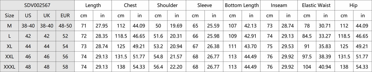 Product details and measurements