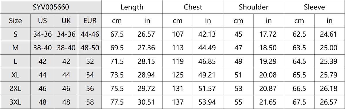 Product details and measurements