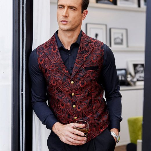 Luxury Floral Tuxedo Vest