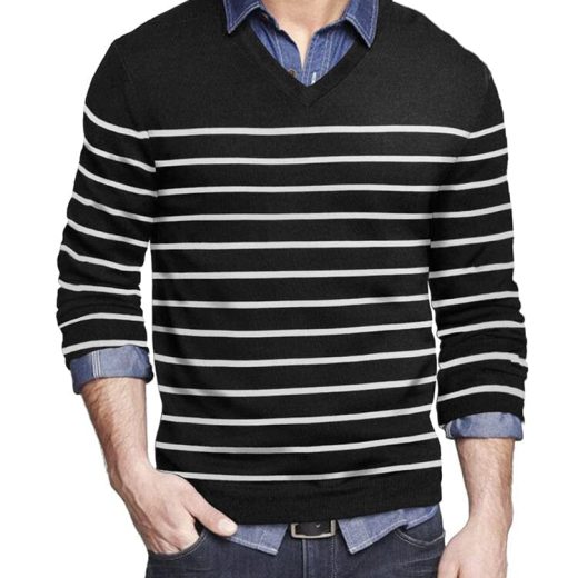 Casual Ribbed Knitted Pullover Sweater