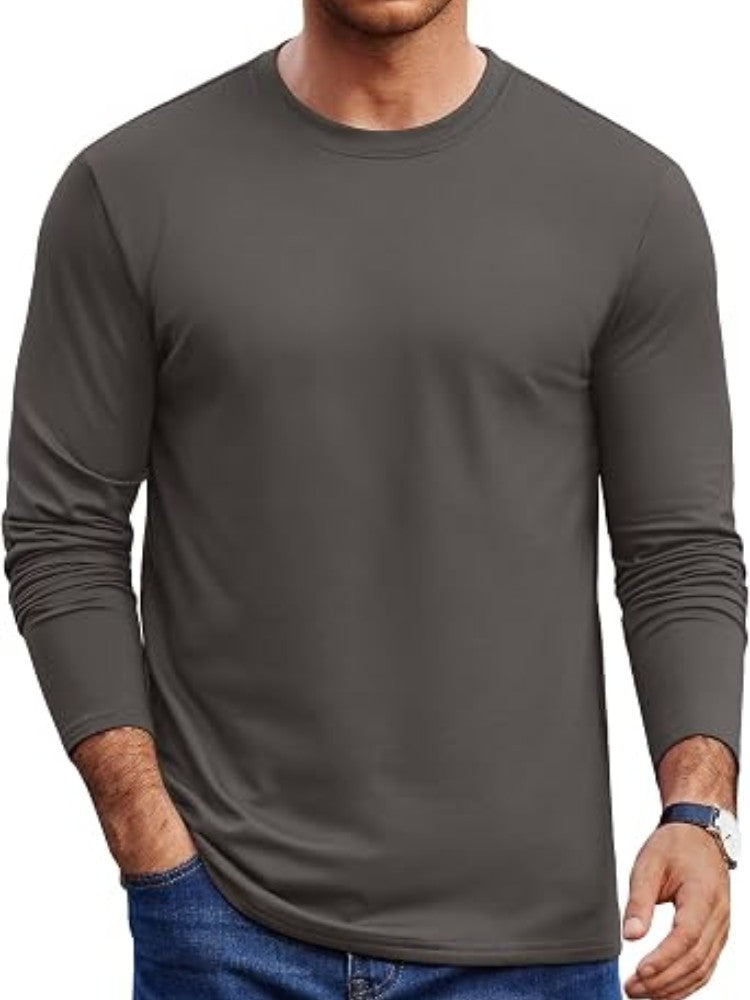 Fleece-Lined Thermal Crew Neck Base Layer Shirt
