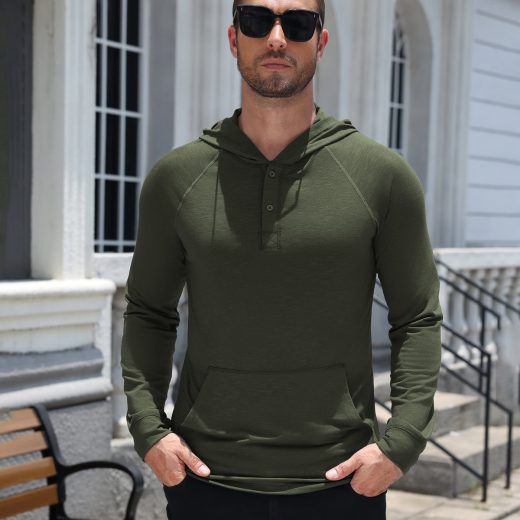 Casual Comfort Travel Henley Hoodie
