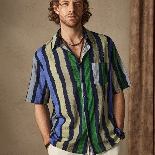 Cozy Stripe Cotton Beach Shirt