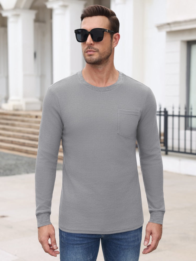 Waffle Knit Long Sleeve T-Shirt