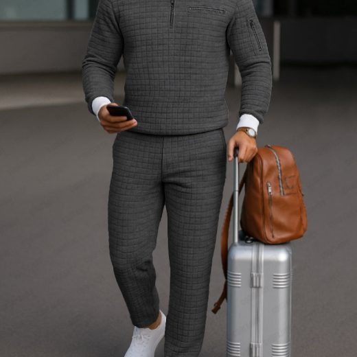 Casual Check Jacquard Matching Set