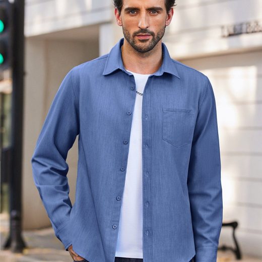 Casual Faux Denim Shirt