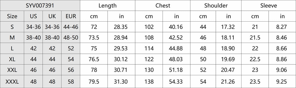 Product details and measurements