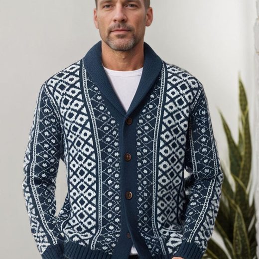 Vintage Shawl Collar Knit Cardigan