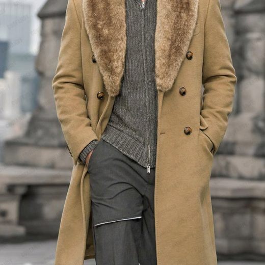 Stylish Double-Breasted Tweed Coat
