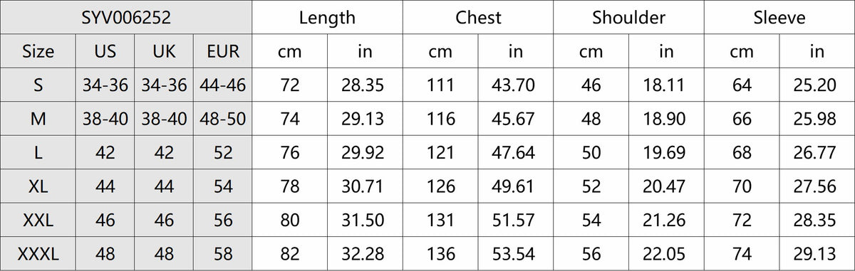 Product details and measurements