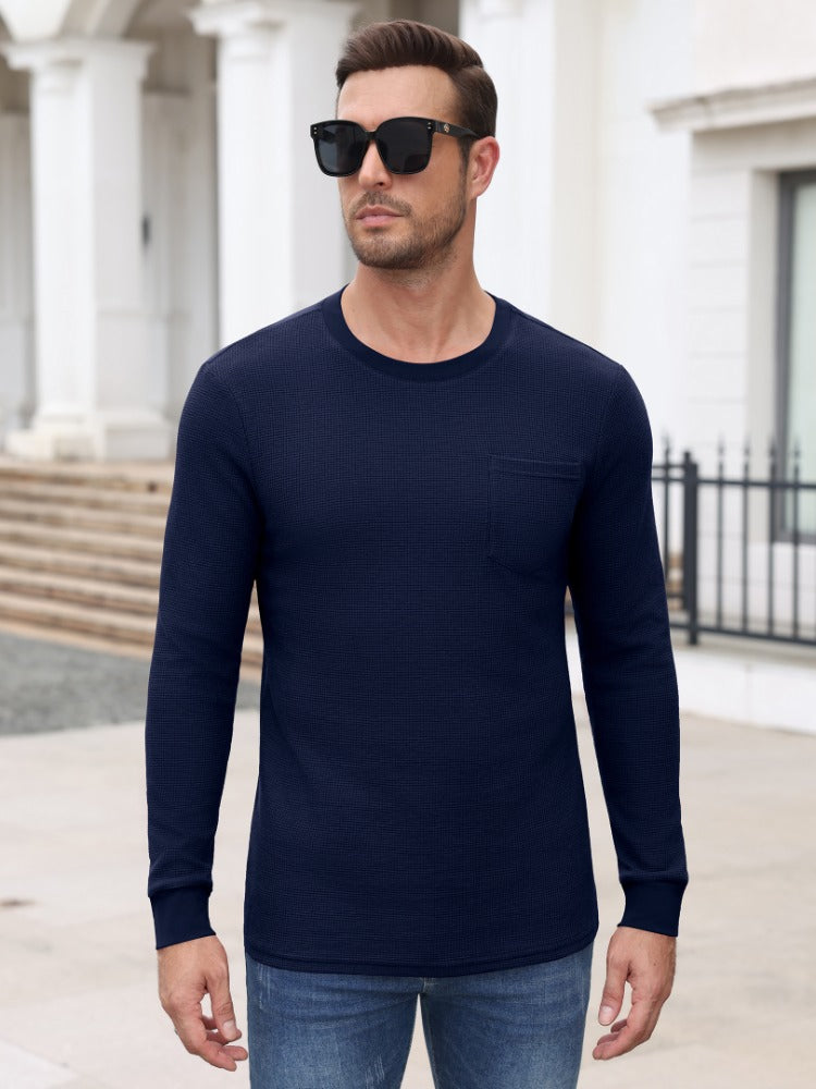 Waffle Knit Long Sleeve T-Shirt