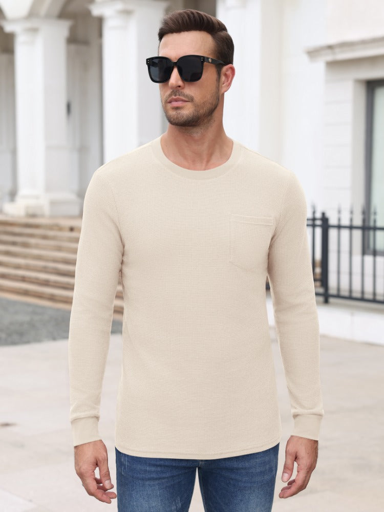 Waffle Knit Long Sleeve T-Shirt